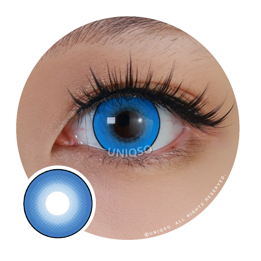 Kazzue Intense Pop Blue colored contacts
