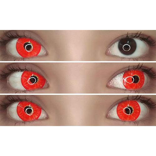 Kazzue Mini Sclera Toxic Red (1 lens/pack)-Mini Sclera Contacts-UNIQSO Canada