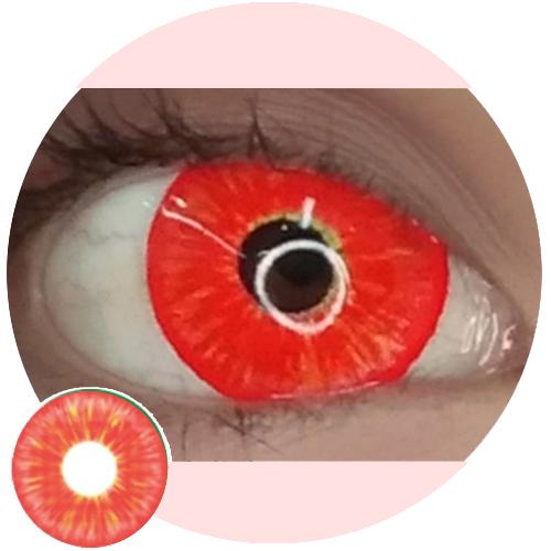 Kazzue Mini Sclera Toxic Red (1 lens/pack)-Mini Sclera Contacts-UNIQSO Canada