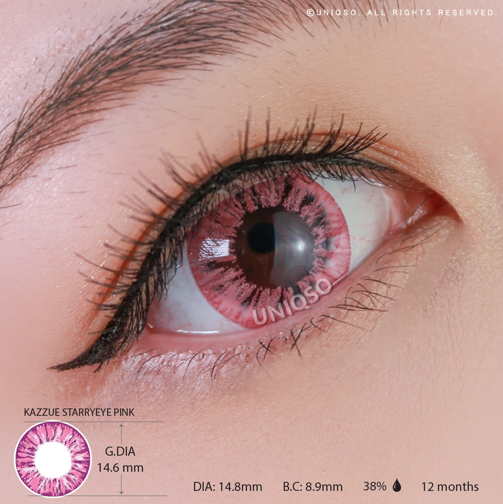 Kazzue Starryeye Pink (1 lens/pack)-Colored Contacts-UNIQSO Canada