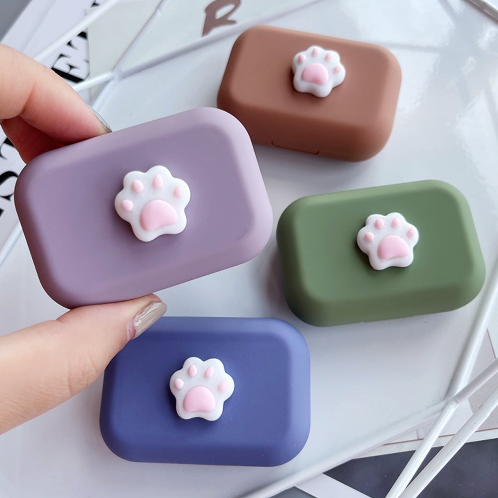 Lens Case - Center Pink Paw Set-Lens Case-UNIQSO Canada