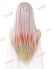 Premium Wig - Strawberry Blonde with Aqua Mint Under Lights Lace Front Wig-Lace Front Wig-UNIQSO