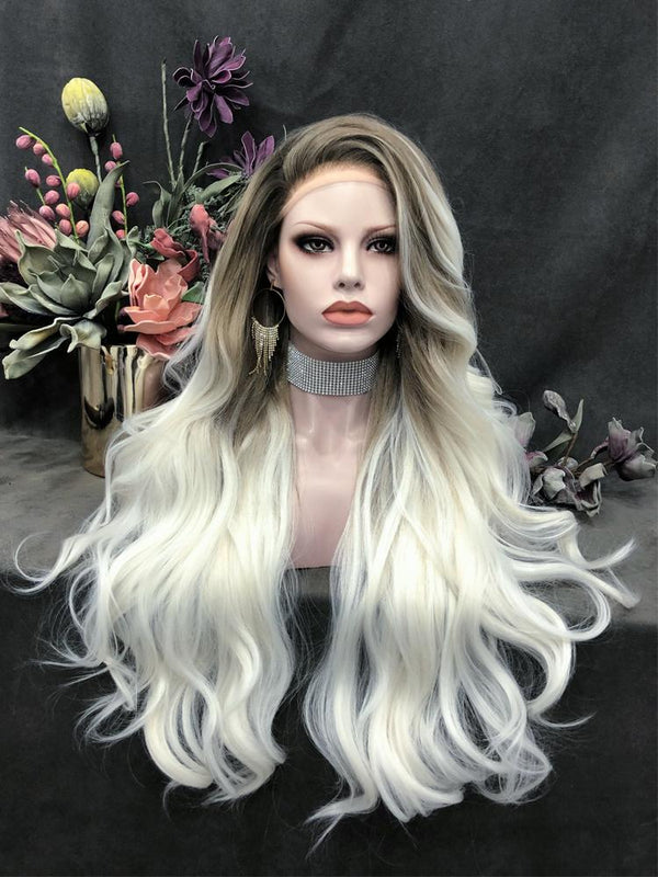 Premium Wig - Toffee Blonde Ombre Long Lace Front-Lace Front Wig-UNIQSO