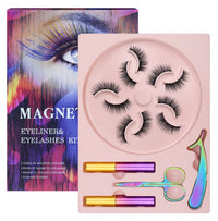 Natural Long Faux Mink Magnetic Eyelashes Full Kit Set (5 Pairs)-Magnetic Eyelash-UNIQSO Canada