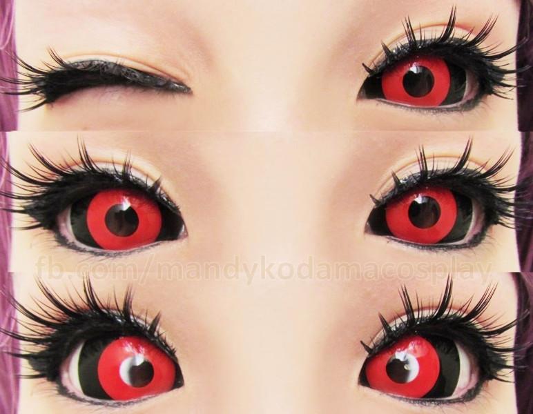 Phantasee Red Black Sclera Contacts Tokyo Ghoul - Red Ghoul/Gremlin (2 lenses/pack)-Sclera Contacts-UNIQSO Canada