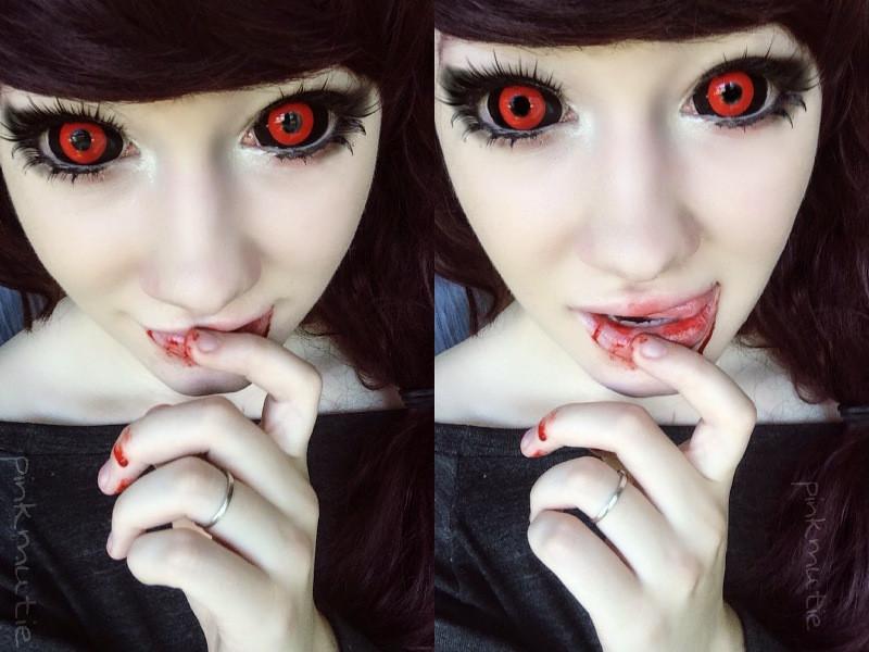 Phantasee Red Black Sclera Contacts Tokyo Ghoul - Red Ghoul/Gremlin (2 lenses/pack)-Sclera Contacts-UNIQSO Canada