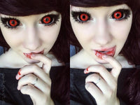 Phantasee Red Black Sclera Contacts Tokyo Ghoul - Red Ghoul/Gremlin (2 lenses/pack)-Sclera Contacts-UNIQSO Canada