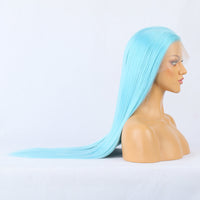Plush Blue Front Lace Long Straight Hair-Lace Front Wig-UNIQSO Canada