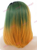 Premium Wig - Dip Dye Turquoise Ombre Lace Wig-Lace Front Wig-UNIQSO Canada