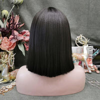 Premium Wig - Ebony Timeless Bob in Shoulder Length Lace Front Wig-Lace Front Wig-UNIQSO Canada
