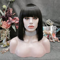 Premium Wig - Ebony Timeless Bob in Shoulder Length Lace Front Wig-Lace Front Wig-UNIQSO Canada