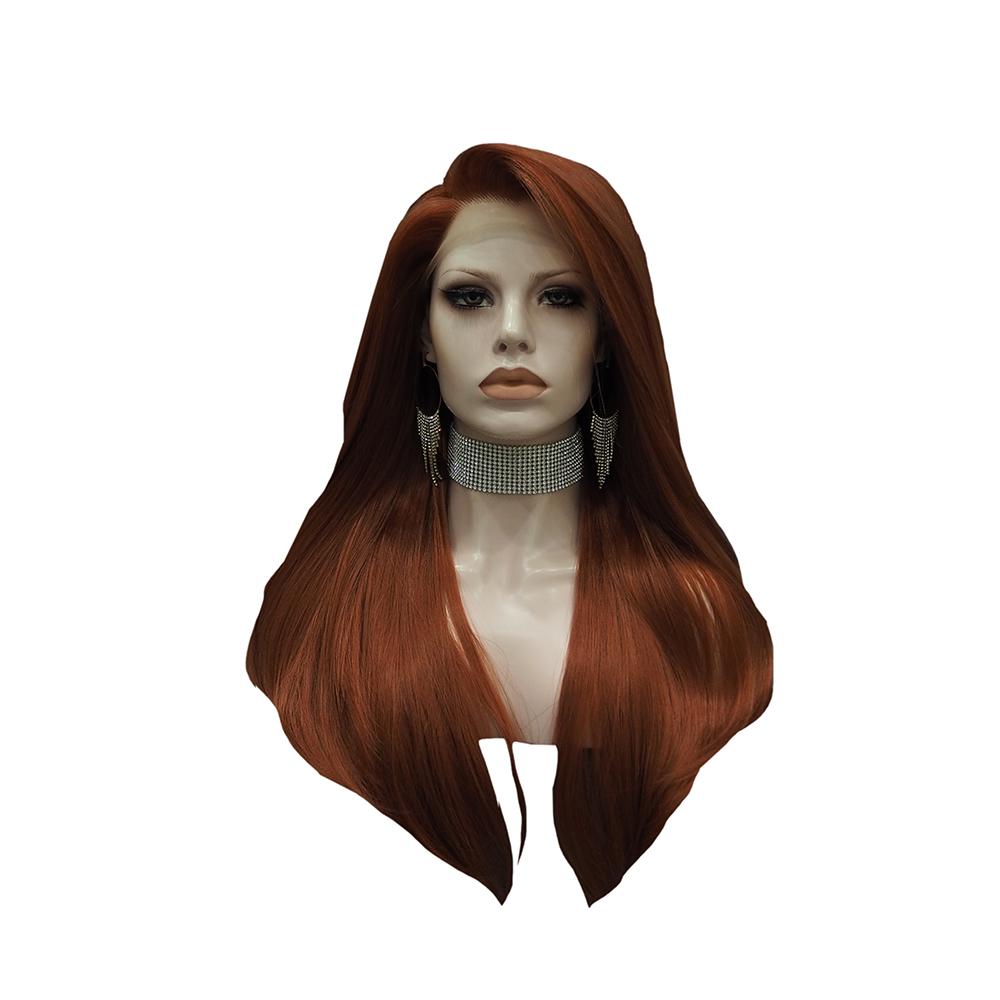 Premium Wig - Fiery Cinnamon Side Sweep Extra Long Lace Front Wig-Lace Front Wig-UNIQSO Canada
