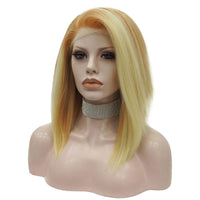 Premium Wig - Khaki Lemon Medium Straight Lace Front Wig-Lace Front Wig-UNIQSO Canada