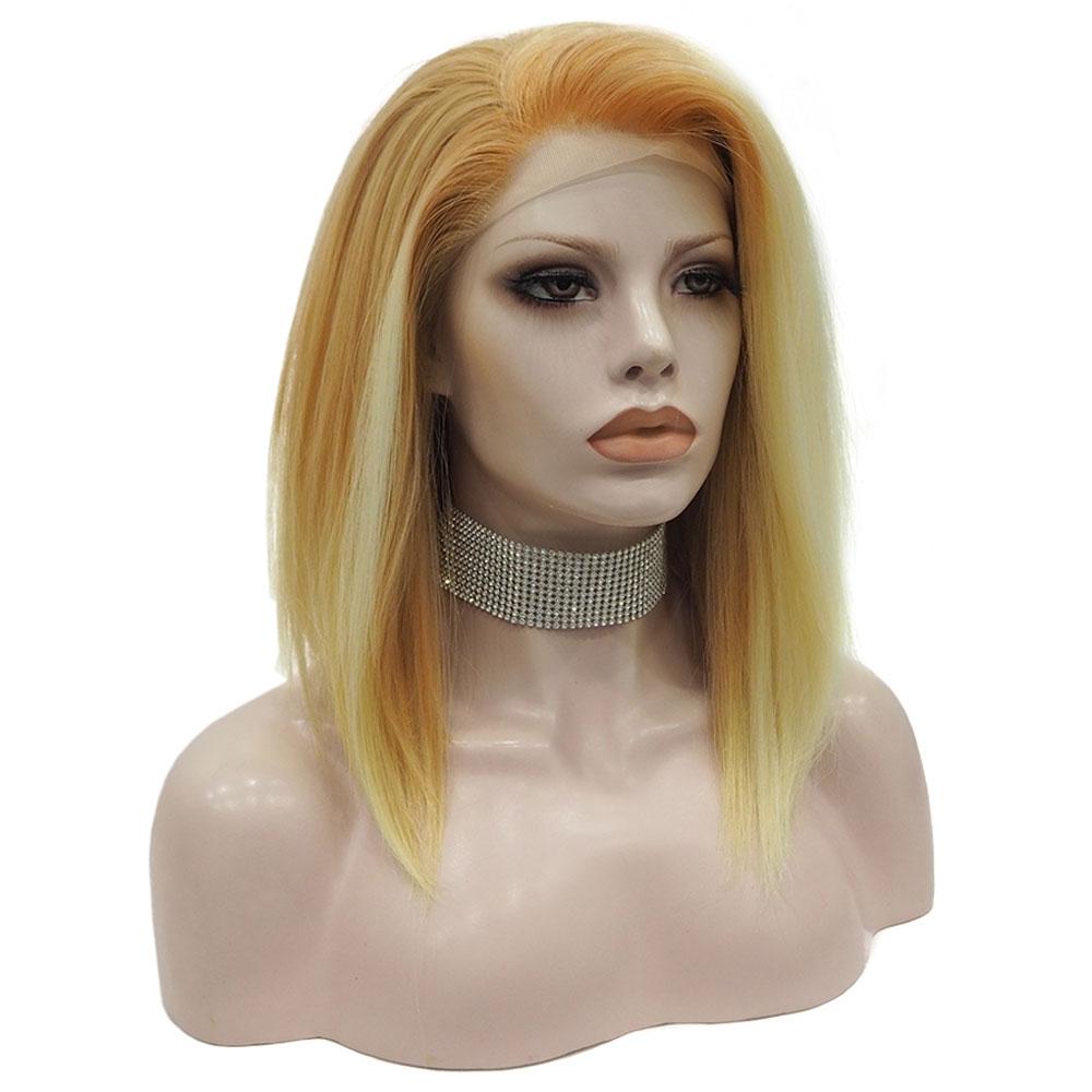 Premium Wig - Khaki Lemon Medium Straight Lace Front Wig-Lace Front Wig-UNIQSO Canada