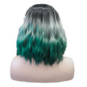 Premium Wig - Ombre Grey Turquoise Medium Curl Lace Front Wig-Lace Front Wig-UNIQSO Canada