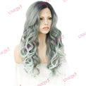 Premium Wig - Reverse Balayage Grey Wig-Lace Front Wig-UNIQSO Canada