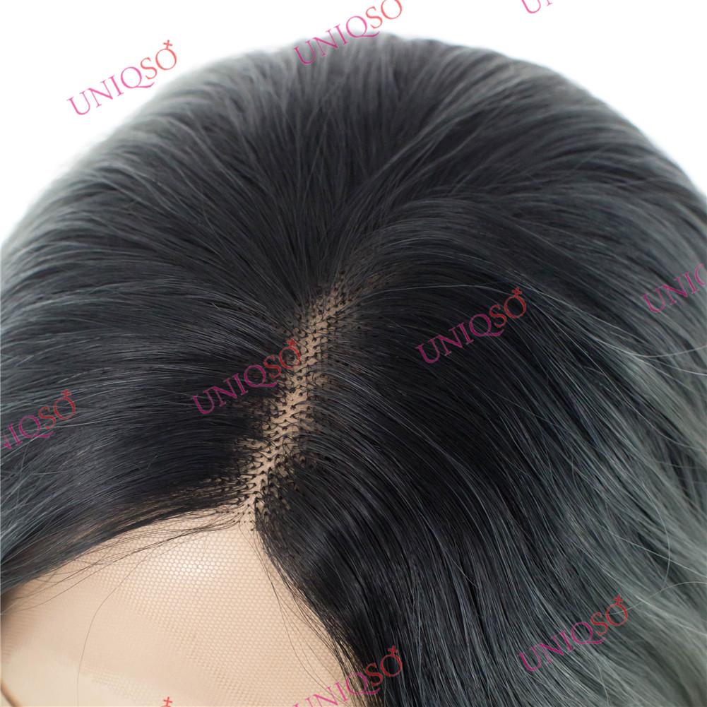 Premium Wig - Reverse Balayage Grey Wig-Lace Front Wig-UNIQSO Canada