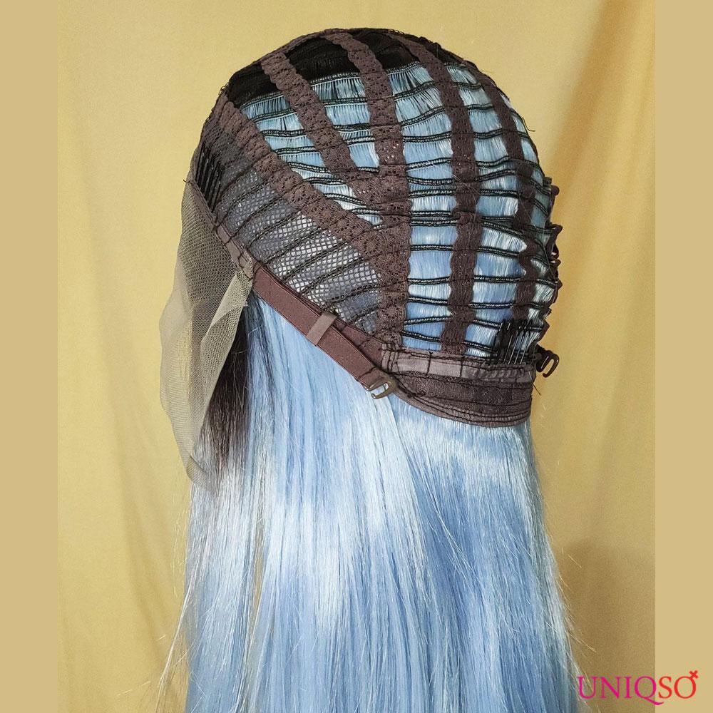 Premium Wig - Rooted Glacier Blue Long Straight Lace Front Wig-Lace Front Wig-UNIQSO Canada