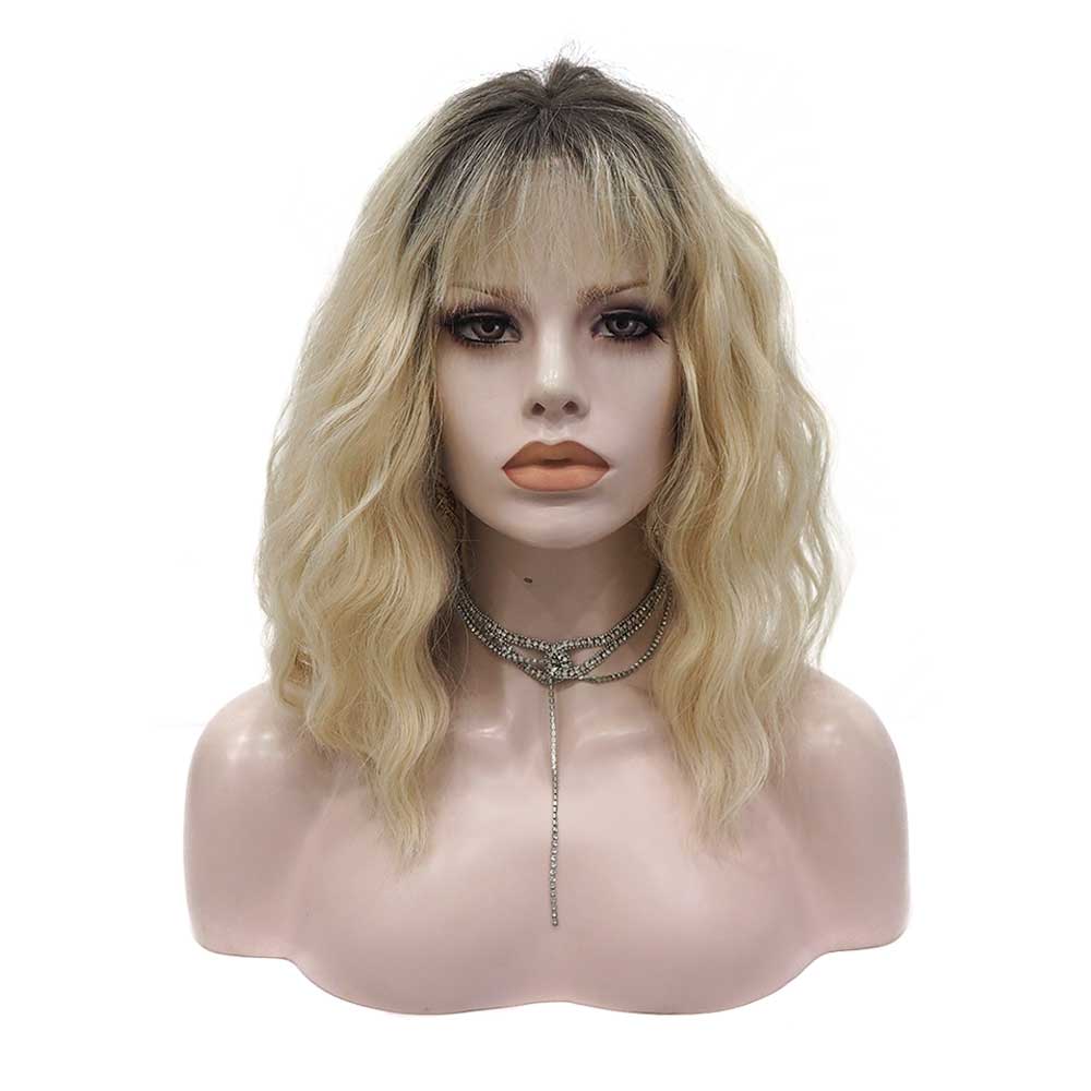Premium Wig - Rooted Sunflower Fringe in Shoulder Length Wave Lace Front Wig-Lace Front Wig-UNIQSO Canada
