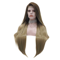 Premium Wig - Two-tone Tortilla Brown Long Straight Lace Front Wig-Lace Front Wig-UNIQSO Canada