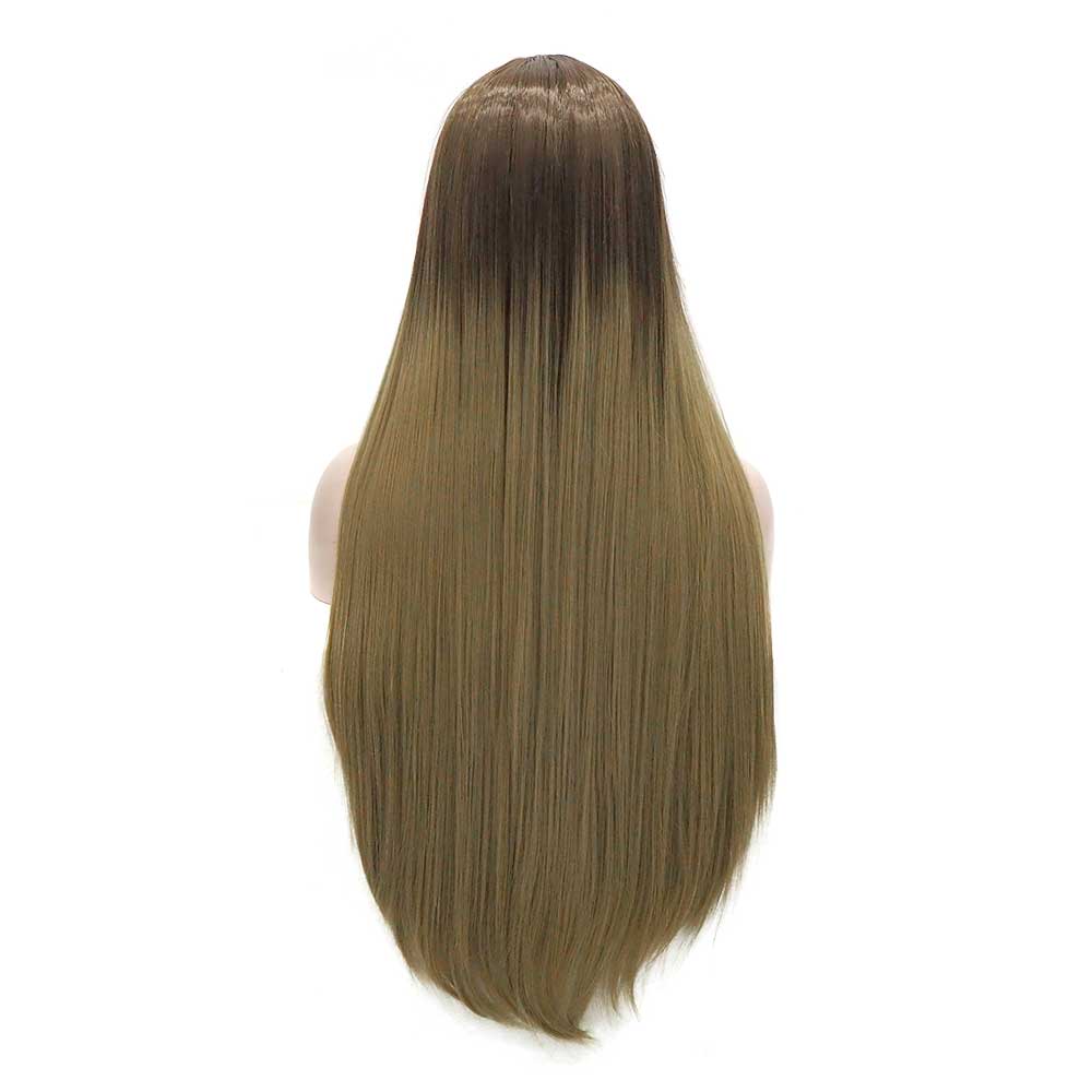 Premium Wig - Two-tone Tortilla Brown Long Straight Lace Front Wig-Lace Front Wig-UNIQSO Canada