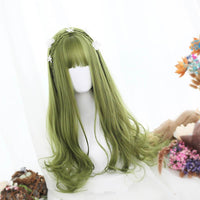 Sage Green Extra Long with Wavy Ends Lolita Wig-Lolita Wig-UNIQSO Canada