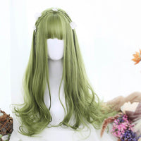 Sage Green Extra Long with Wavy Ends Lolita Wig-Lolita Wig-UNIQSO Canada