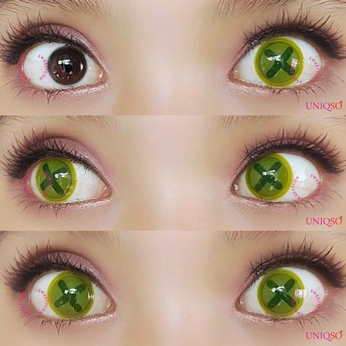 Sweety Crazy Button Eye - Charteuse (1 lens/pack)-Crazy Contacts-UNIQSO Canada