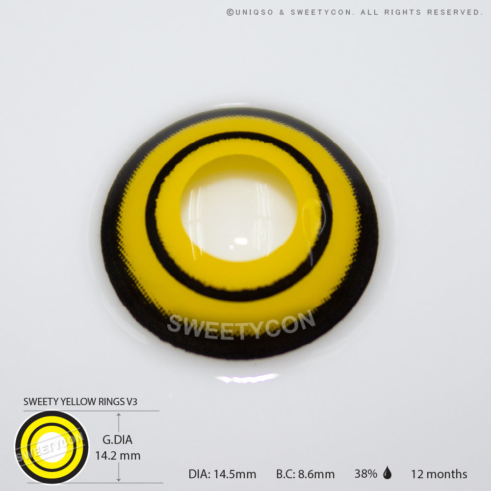 Sweety Crazy Yellow Rings V3 (1 lens/pack)-Crazy Contacts-UNIQSO Canada