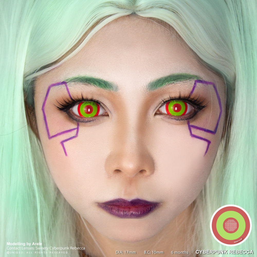 Sweety Mini Sclera Cyber Green (1 lens/pack)-Mini Sclera Contacts-UNIQSO Canada