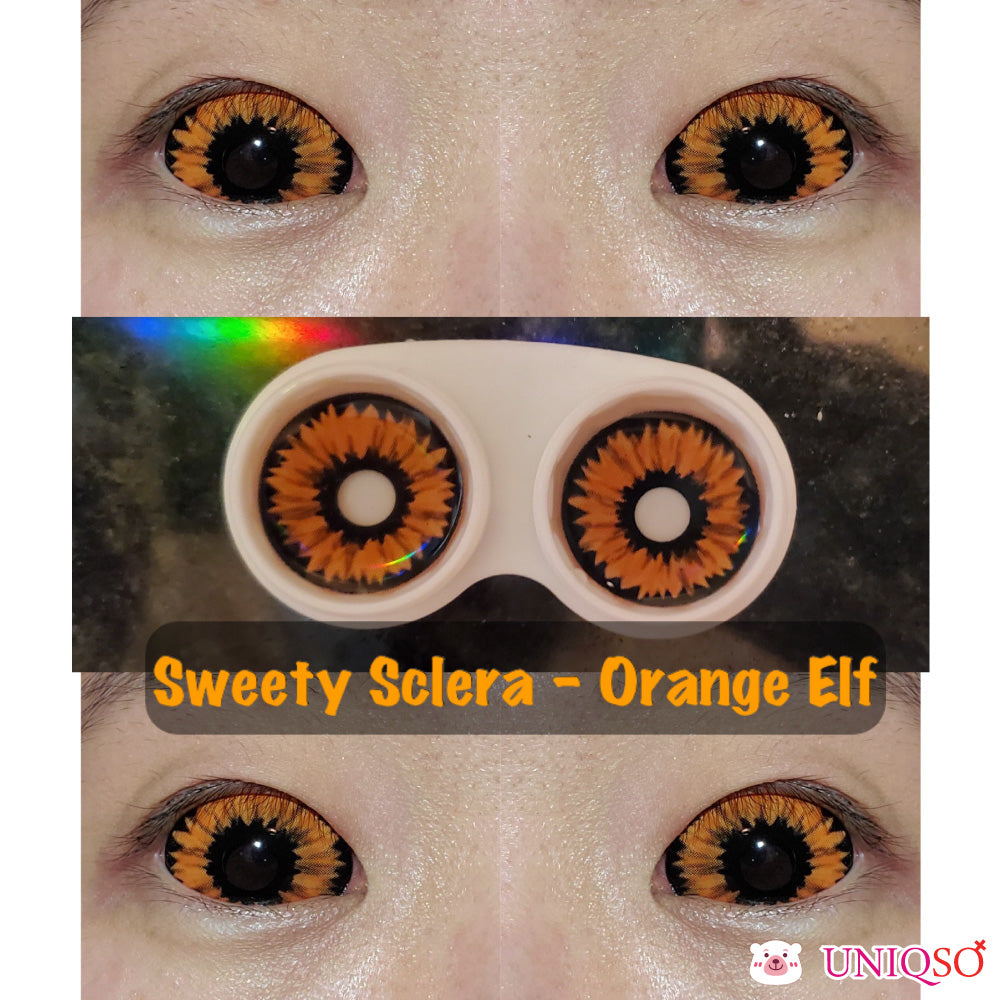 Sweety Orange Sclera Contacts - Orange Elf / Dark Phoenix (1 lens/pack)-Sclera Contacts-UNIQSO Canada