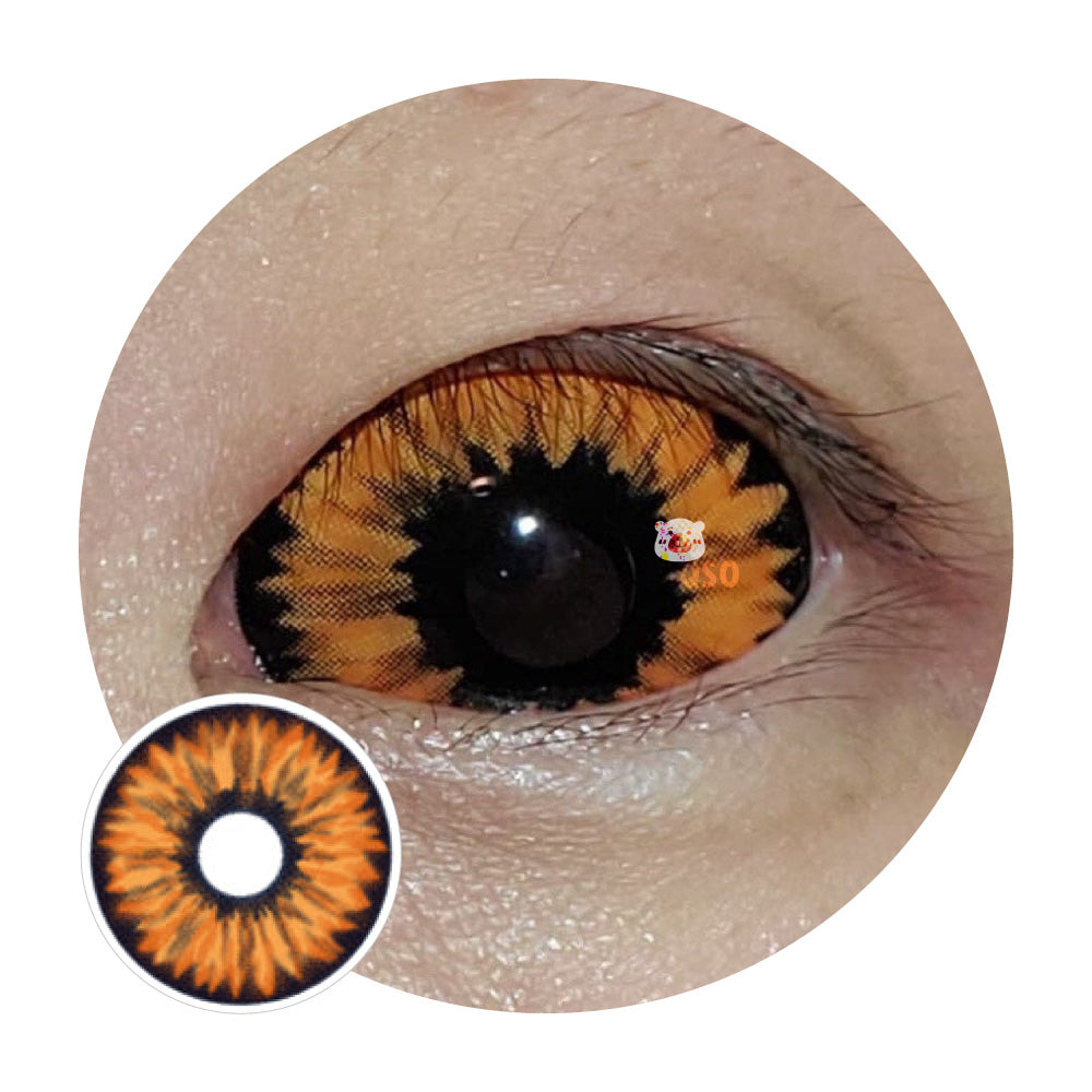 Sweety Orange Sclera Contacts - Orange Elf / Dark Phoenix (1 lens/pack)-Sclera Contacts-UNIQSO Canada