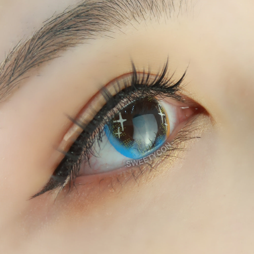 Sweety Shining Stars Blue (1 lens/pack)-Colored Contacts-UNIQSO Canada