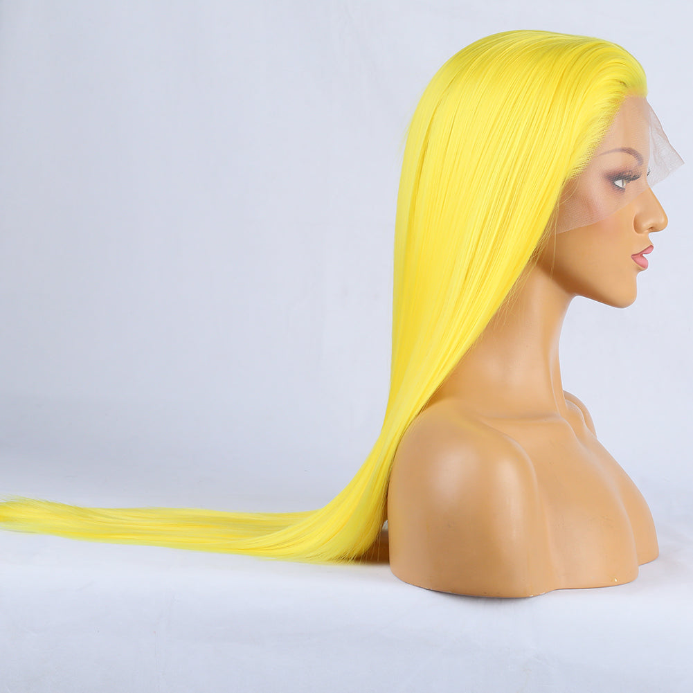 Tempting Yellow Front Lace Long Bangs-Lace Front Wig-UNIQSO Canada