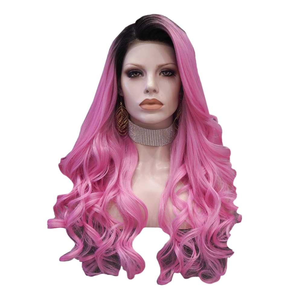 Premium Wig - Mulberry Gradient Long Bouncy Lace Front Wig-Lace Front Wig-UNIQSO