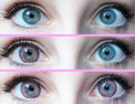 Western Eyes Puffy 3 Tones Pink (1 lens/pack)-Colored Contacts-UNIQSO Canada