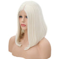 White Pearl Velvet Front Lace Bob Wig-Lace Front Wig-UNIQSO Canada