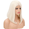 White Pearl Velvet Front Lace Bob Wig-Lace Front Wig-UNIQSO Canada