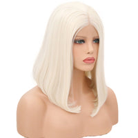 White Pearl Velvet Front Lace Bob Wig-Lace Front Wig-UNIQSO Canada