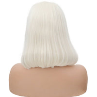 White Pearl Velvet Front Lace Bob Wig-Lace Front Wig-UNIQSO Canada