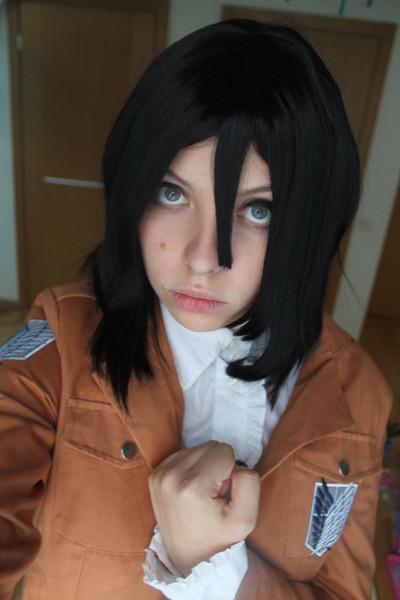 Cosplay Wig - Shingeki No Kyojin - Mikasa Ackerman-Cosplay Wig-UNIQSO