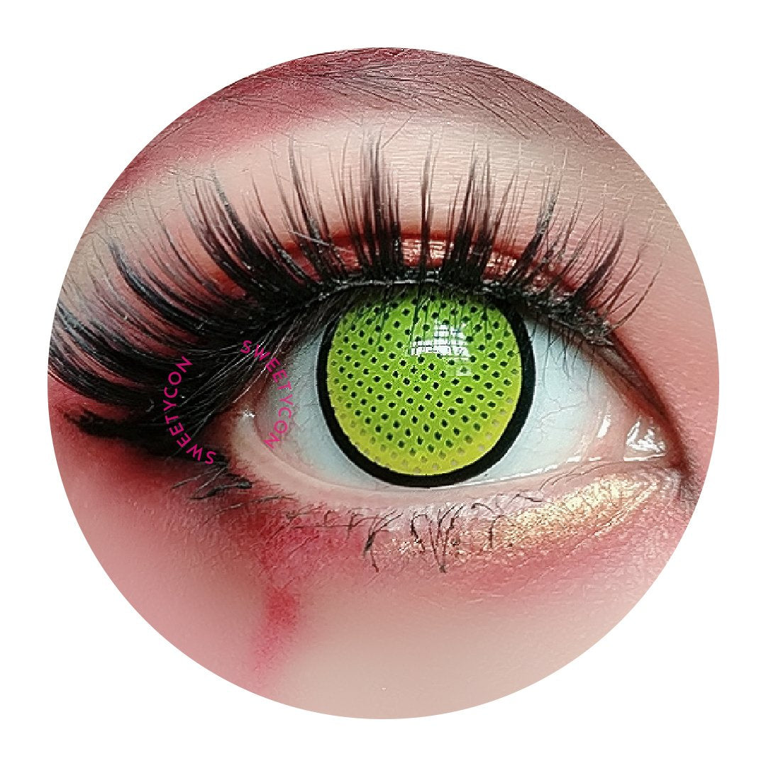 Sweety Crazy Yellow Mesh/Screen with Black Rim (1 lens/pack)-Crazy Contacts-UNIQSO