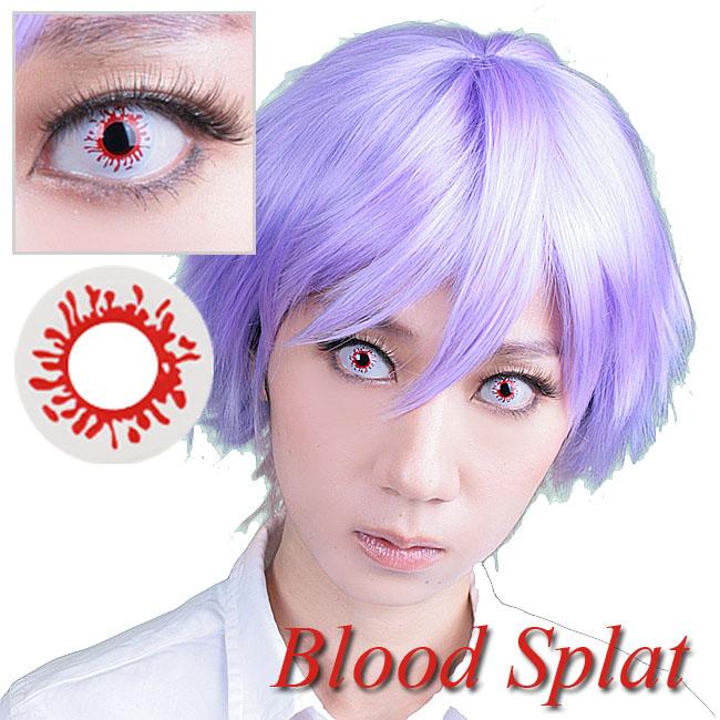 Coscon Crazy with Power - Blood Splat (1 lens/pack)-Crazy Contacts-UNIQSO