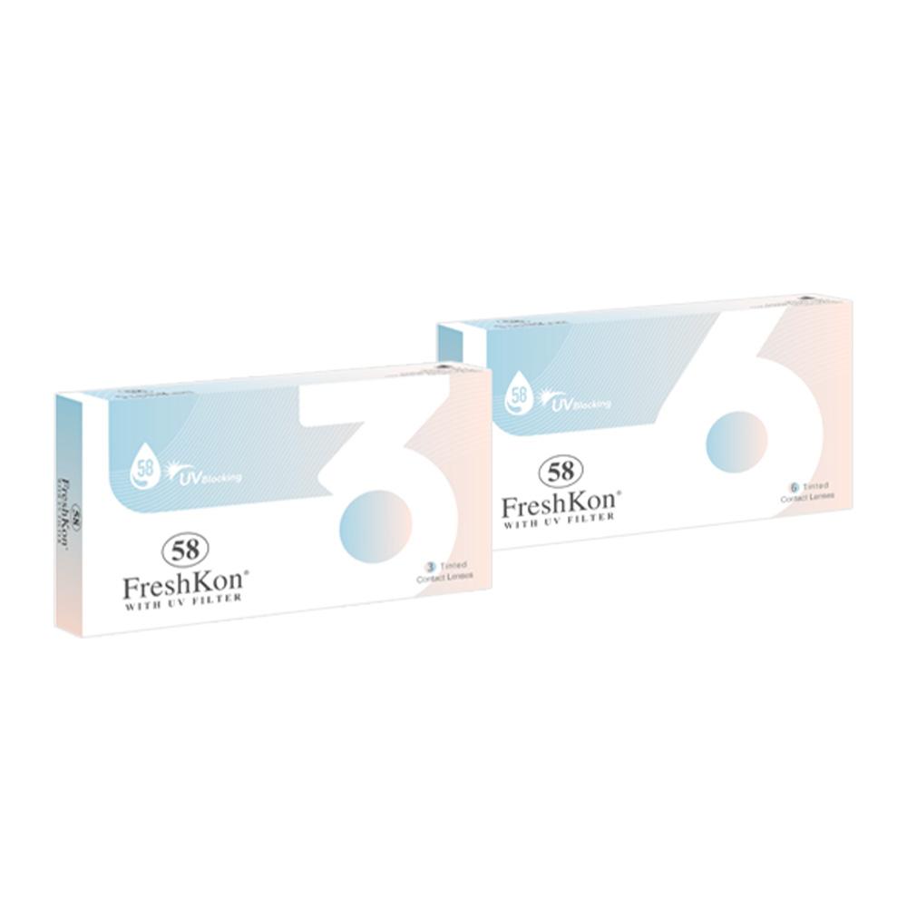 FreshKon 58 (Blue Tint) (6 lenses/pack)-Clear Contacts-UNIQSO