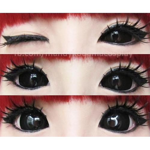 Sweety Black Sclera Contacts Sabretooth/Blackout/Black with Prescription (1 lens/pack)-Sclera Contacts-UNIQSO